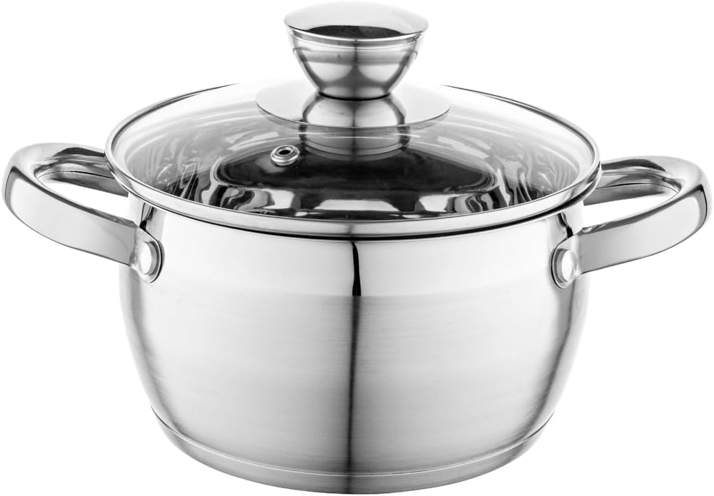 Pentola in acciaio inox Florina Oliver 18 cm 2,5 L con coperchio in vetro