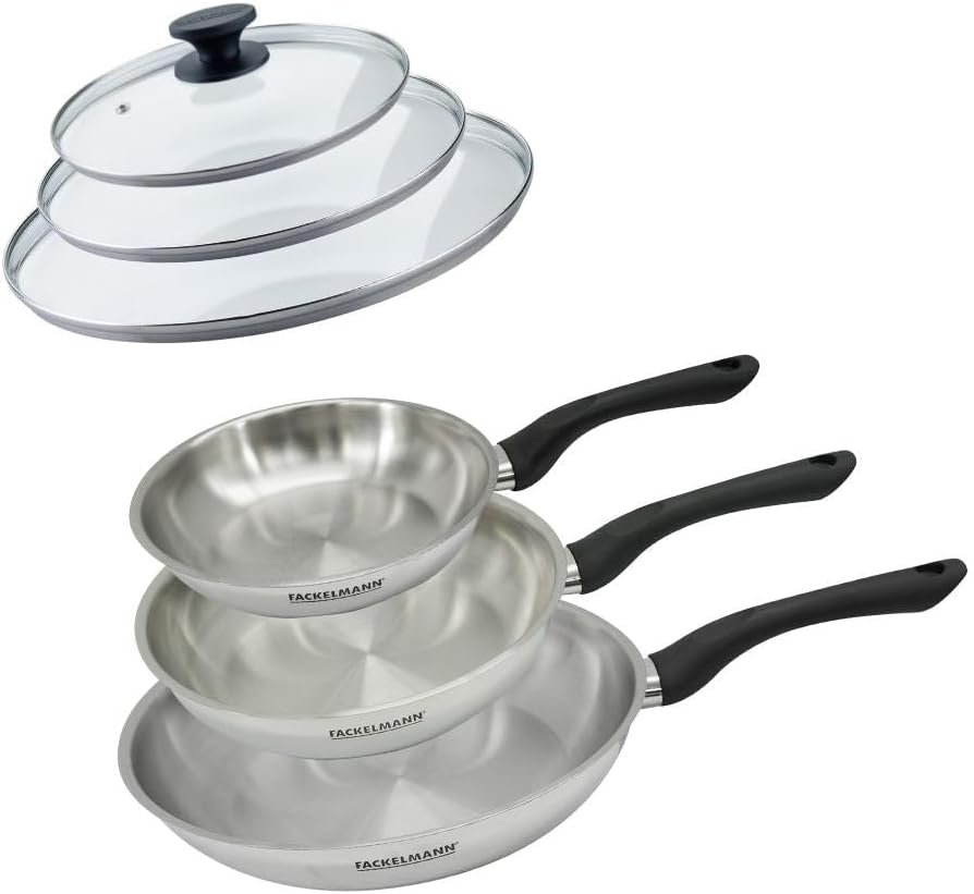 Fackelmann 9442150 Set 3 Padelle (20, 24 e 28 cm)