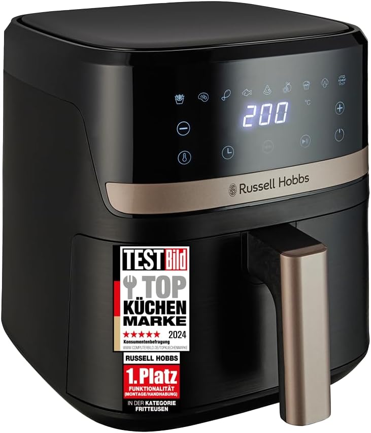 Russell Hobbs Heißluftfritteuse L 4,3L Rapid AirFryer [sehr kleines Gehäuse, sehr leise, 9 Programme]