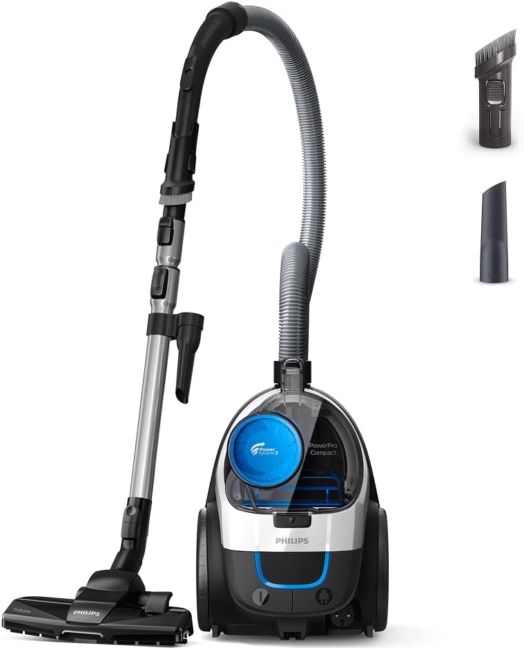 PHILIPS PowerPro Compact Staubsauger – Leicht, Beutellos, 750 W