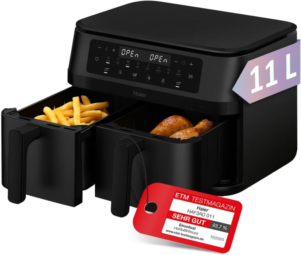 Haier Heißluftfritteuse 2 Kammern I 11 L