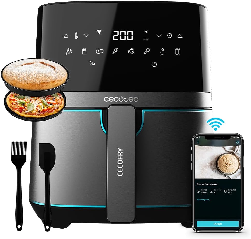 Cecotec Friggitrice ad aria intelligente 5,5 L Cecofry Full InoxBlack 5500