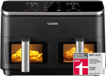 COSORI Airfryer, vincitore del test Stiftung Warentest, friggitrice ad aria a 2 scomparti