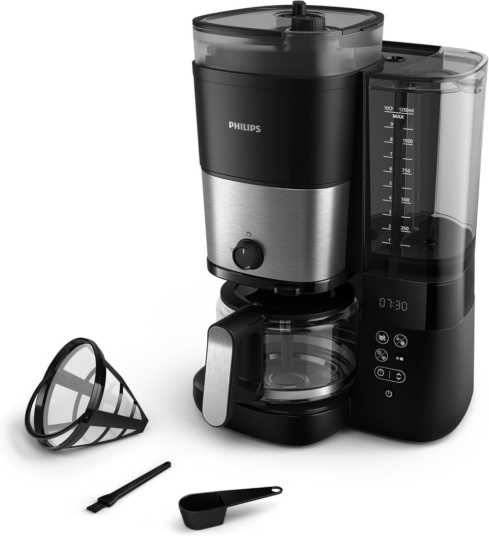 Philips All-in-1 Filterkaffeemaschine - integriertes Kegelmahlwerk für frisch gemahlenen Kaffee