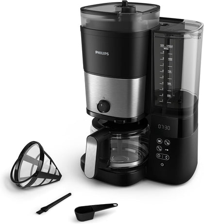 Philips All-in-1 Filterkaffeemaschine - integriertes Kegelmahlwerk für frisch gemahlenen Kaffee