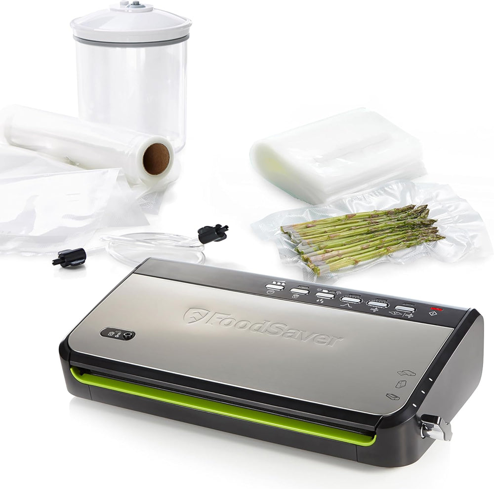 Foodsaver Vakuumiergerät für Lebensmittel mit integrierter Rollenaufbewahrung