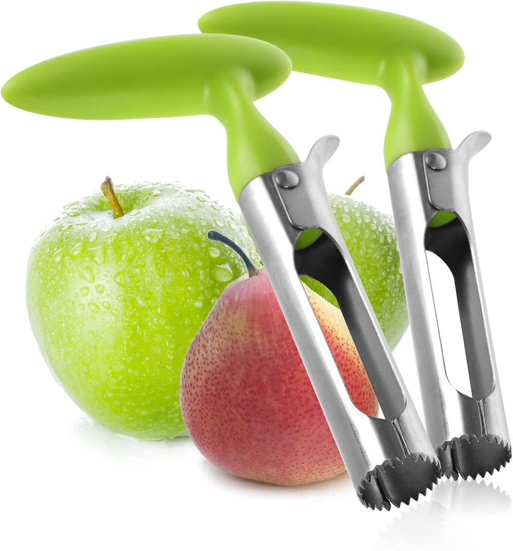 com-four® 2x Apfelentkerner aus 430er Edelstahl mit Kunststoffgriff