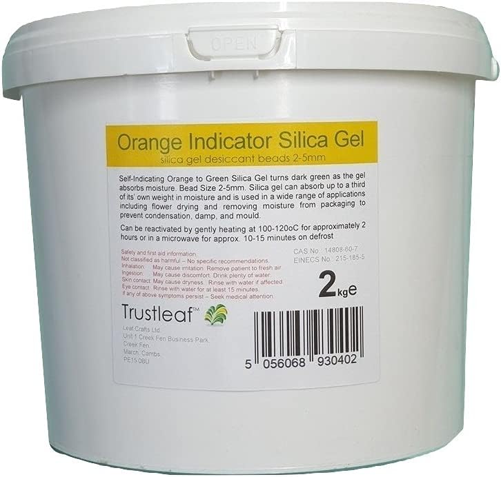 Trustleaf 1 kg orangefarbene selbstindikierende Kieselgel